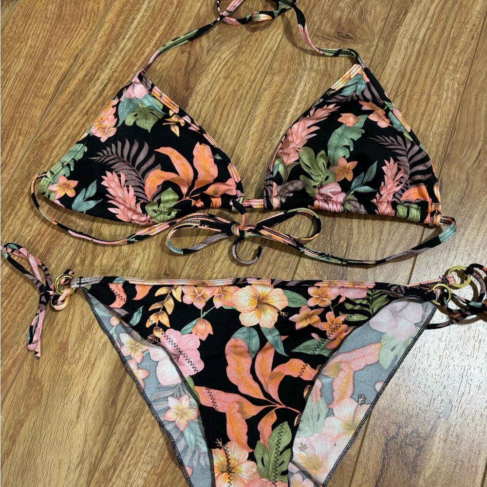 Body Glove Floral Bikini - Black and Orange